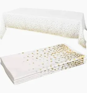 מפה פלנל לבן זהב 1.37x2.74