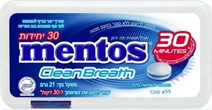 מנטוס לל"ס מנטה BREATH 30 יח