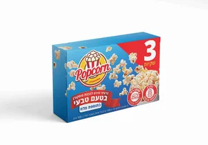 פופקורן טבעי מלח 3x100 גרם